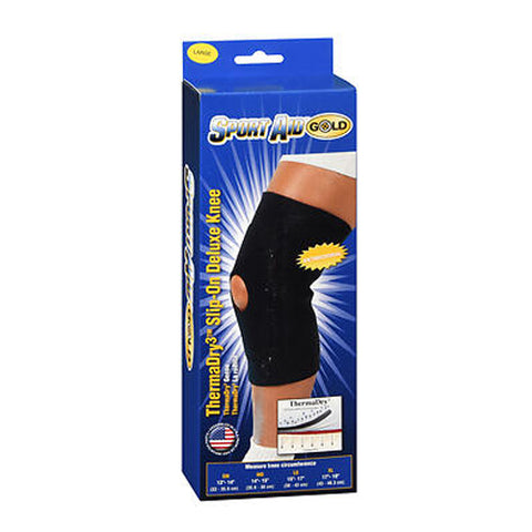 Sport Aid, Gold ThermaDry3 Slip-On Deluxe Knee Support Large, 1 Each