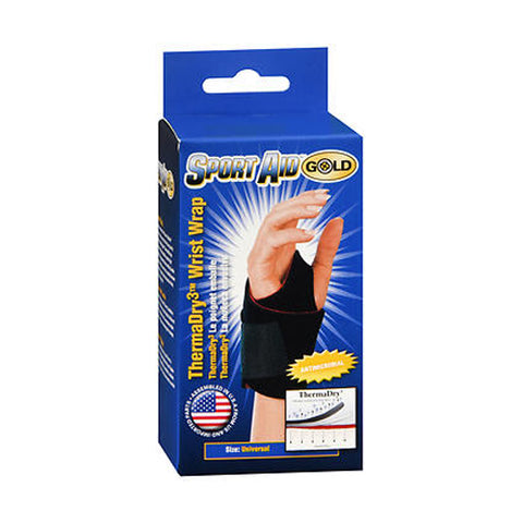 Sport Aid, Gold ThermaDry3 Wrist Wrap Black Universal, UNIV 1 each