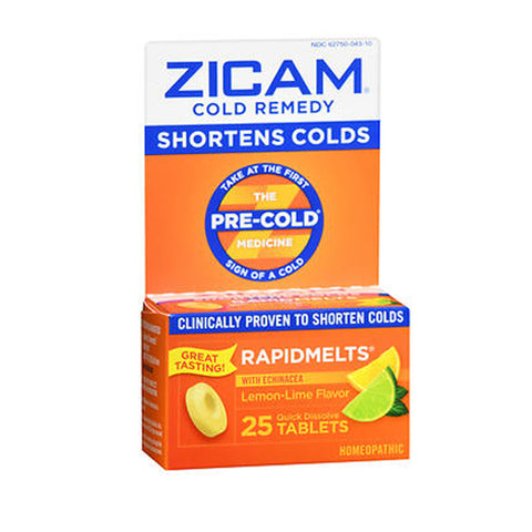 Zicam, Cold Remedy Rapidmelts With Echinacea Lemon-Lime, lemon-lime flavor 25 tabs