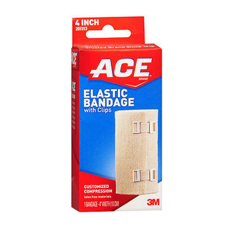 Ace, Elastic Bandage With Clips, 4 inches 1 each