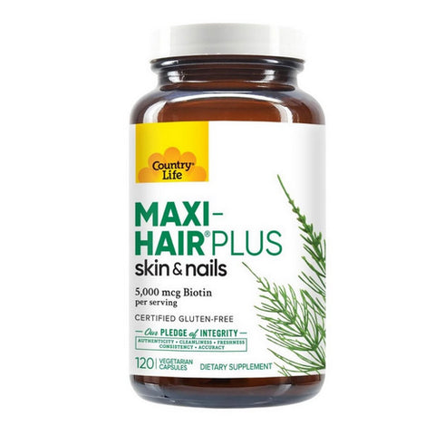 Country Life, Maxi Hair Plus Biotin, 5000 mcg, 120 Veg Caps