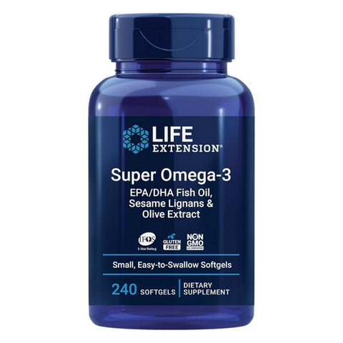 Life Extension, Super Omega-3 EPA DHA with Sesame Lignans & Olive Fruit, 240 Softgels