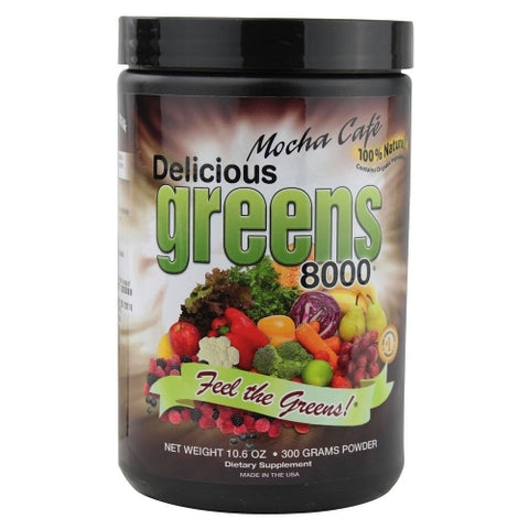 Greens World Inc, Delicious Greens 8000 Mocha CafÃ©, Mocha Cafe Flavor 10.6 oz