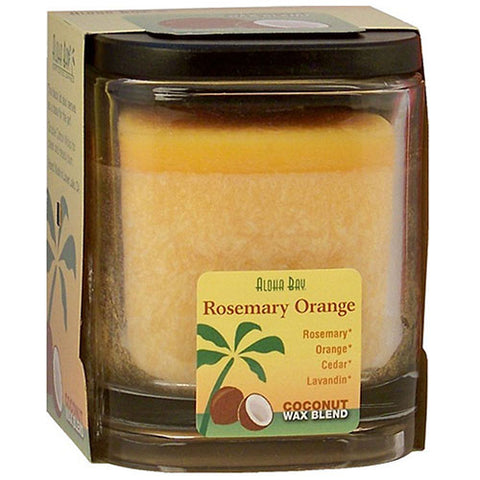 Aloha Bay, Eco Palm Square Jar, Rosemary Orange Peach 8 oz