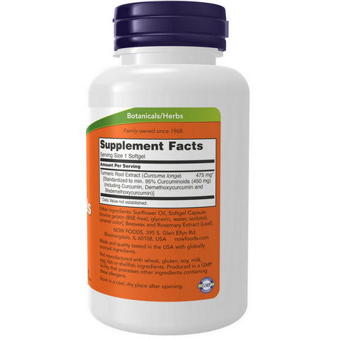 Now Foods, Curcumin Softgels, 450 mg, 60 SOFTGELS