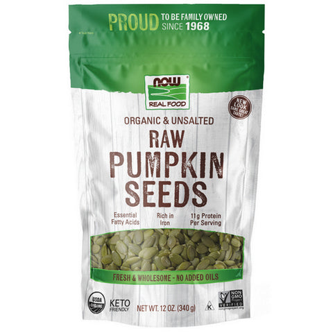 Now Foods, Organic Raw Pumpkin Seeds Unsalted, 12 OZ