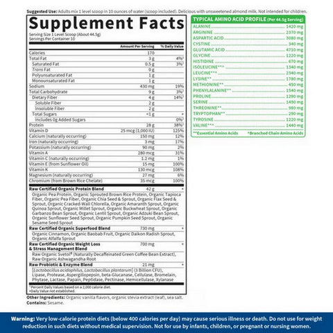 Garden of Life, Gol - Raw Fit Protein, 451 Grams
