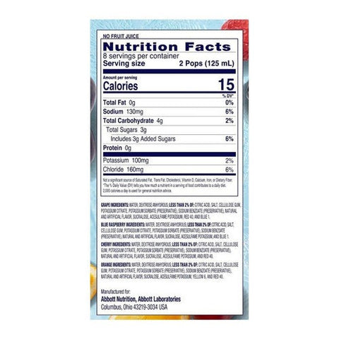 Pedialyte, Electrolyte Solution Freezer Pops Assorted Flavors, 16 Count