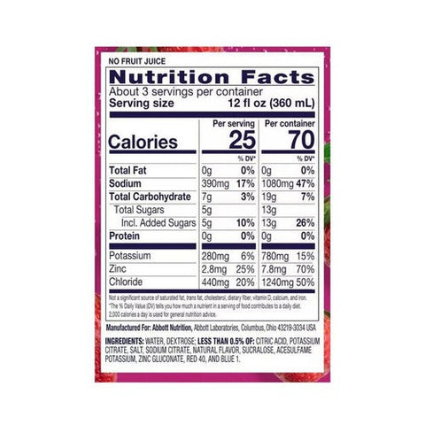 Pedialyte, Electrolyte Solution Strawberry, 33.8 Oz