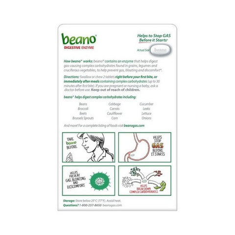 Beano, Food Enzyme Dietary Supplement Tablets, 100 Tablets