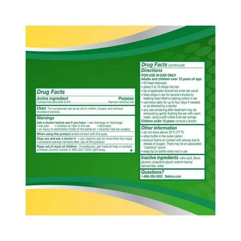 Debrox, Ear Drops For Earwax Removal, 0.5 Oz Debrox