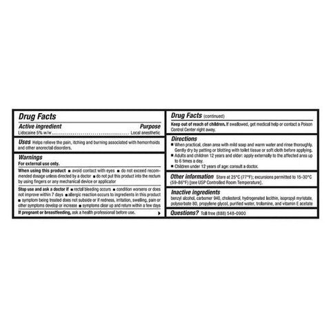 RactiCare, Lidocaine 5% Anorectal Cream, 30 Grams