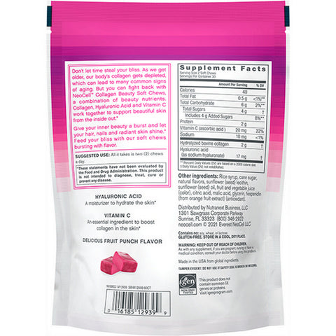 Neocell Laboratories, Beauty Burst, 60 Chews, Fruit punch