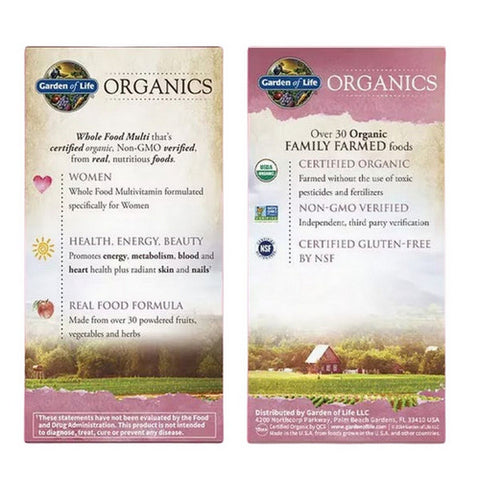 Garden of Life, Organics Women's Multi, 60 Tabs