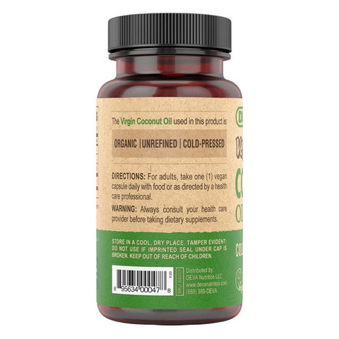 Deva Vegan Vitamins, Virgin Coconut Oil, 90 Vcaps