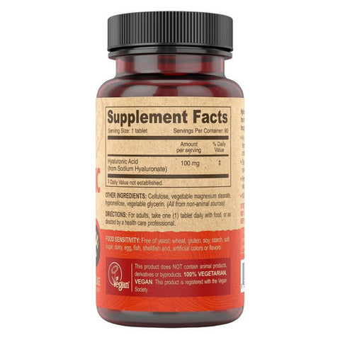 Deva Vegan Vitamins, Vegan Hyaluronic Acid, 100 Mg, 90 Tab