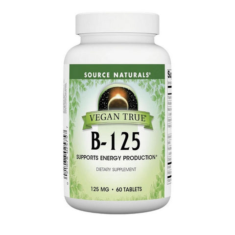 Source Naturals, Vegan True B-125, 125 mg, 60 Tabs
