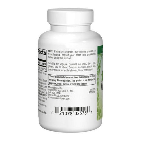 Source Naturals, Vegan True Methylcobalamin Vitamin B-12, 1 mg, Cherry 60 Tabs Source Naturals