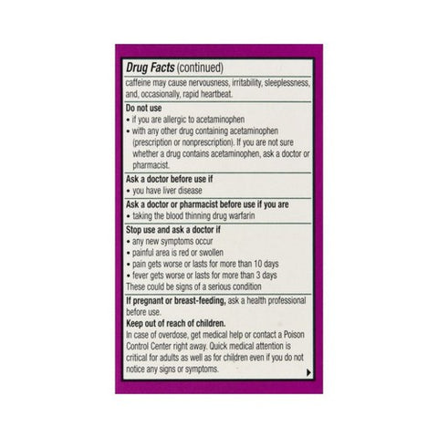 Novartis Consm Hlth Inc, Excedrin Tension Headache Caplets, 24 Caps