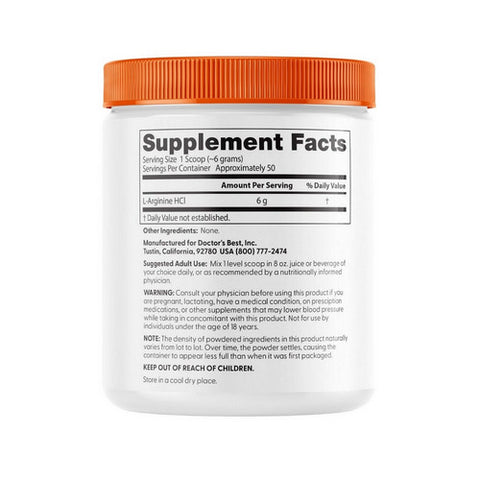Doctors Best, L-Arginine Powder, 300 Grams