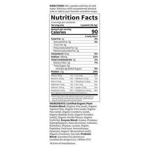 Garden of Life, Organic Plant Protein, Smooth Vanilla 5 oz