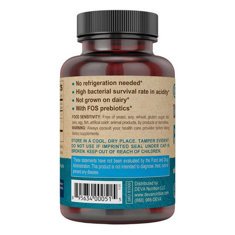 Deva Vegan Vitamins, Vegan Probiotic, 90 Caps