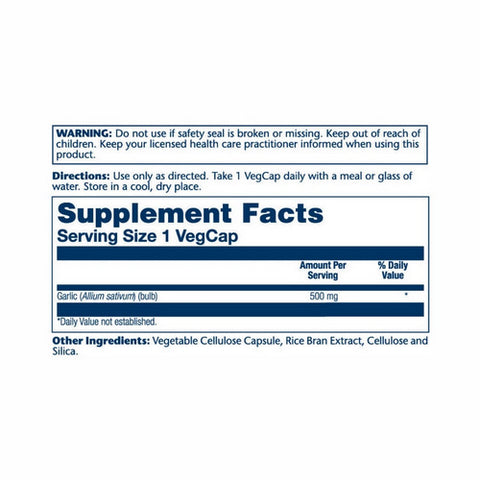 Solaray, Garlic, 500 mg, 100 Caps