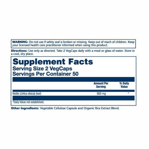 Solaray, True Herbs Nettle, 300 Mg, 100 Veg Caps Solaray