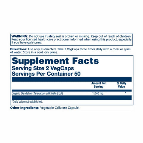 Solaray, Dandelion, 100 Caps