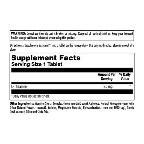 Kal, L-Theanine ActivMelt, 25 mg, 120 Tabs