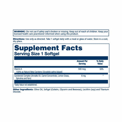 Solaray, Food Carotene, 10,000 IU, 100 Softgels