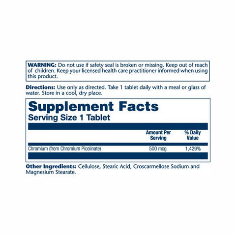 Solaray, Chromium Picolinate, 500 mcg, 60 Tabs