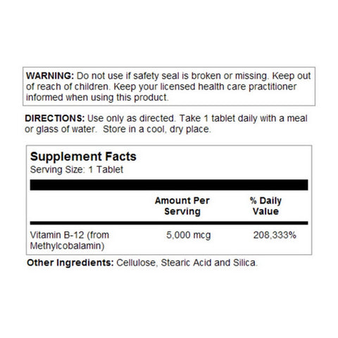 Kal, B-12 Timed Release, 5,000 mcg, 60 Tabs