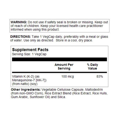 Kal, K-2, 100 mcg, 60 Tabs