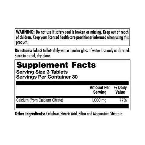 Kal, Calcium Citrate 1000, 333 Mg, 90 Tabs Kal