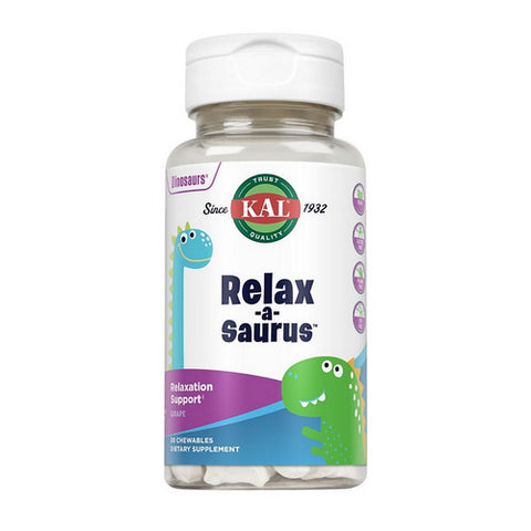 Kal, Relax-A-Saurus Relaxation Support Grape, Grape 30 Chews