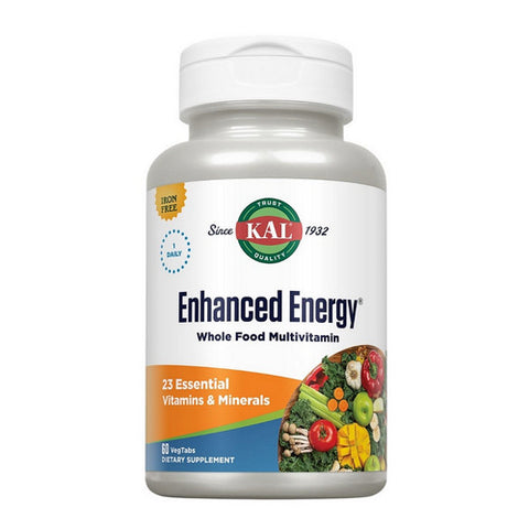 Kal, Enhanced Energy, Iron Free, 60 Tabs