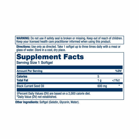 Solaray, Black Currant Seed Oil, 600 mg, 90 Softgels