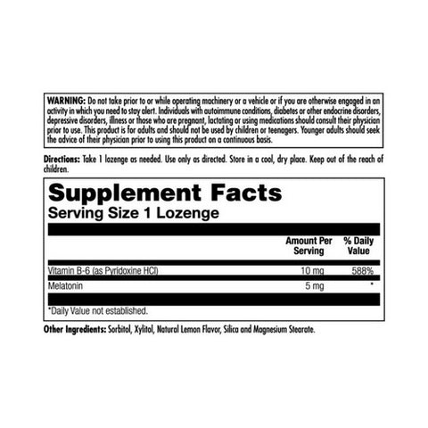 Kal, Melatonin Lozenge, 5 mg, Lemon 30 Lozenges