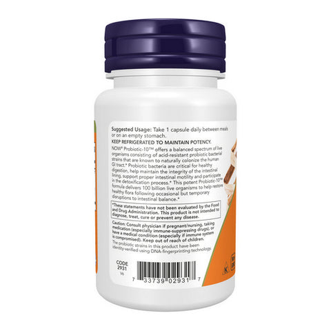 Now Foods, Probiotic-10, 100 Billion, 30 Vcaps