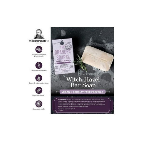 Grandpa's Brands Company, Witch Hazel Lavender Tone Bar Soap, Witch Hazel 4.25 oz