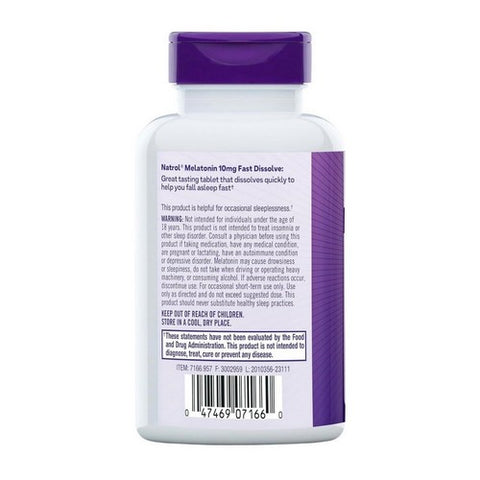 Natrol, Fast Dissolve Melatonin Citrus Punch, 10 mg, Citrus Punch 100 Tabs