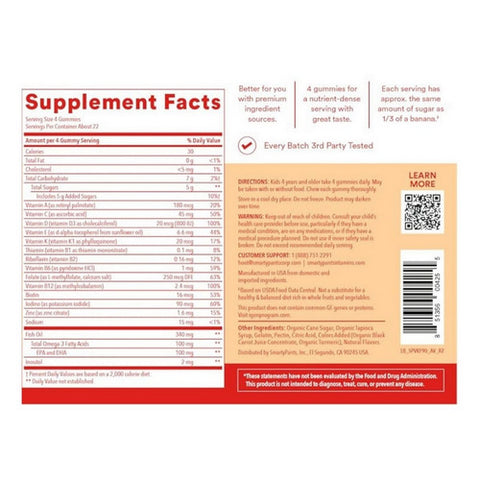 SmartyPants, Kid'S Plus Multi And Omegas Gummy Vitamin, 90 Count