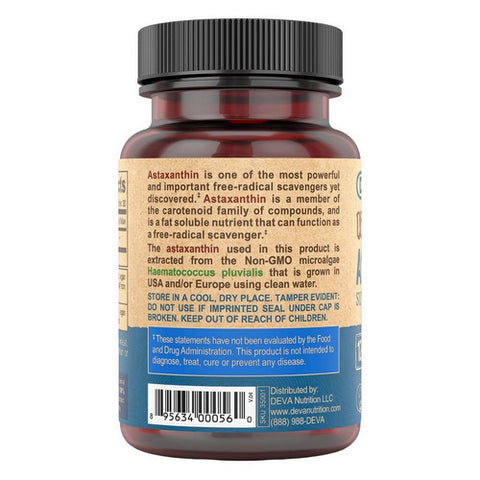 Deva Vegan Vitamins, Astaxanthin, 12 mg, 30 Veg Caps