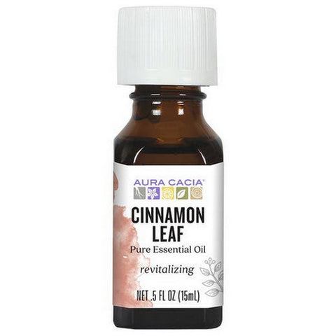 Aura Cacia, Pure Essential Oil Cinnamon Leaf, (cinnamomum zeylanicum) 0.5 Fl Oz