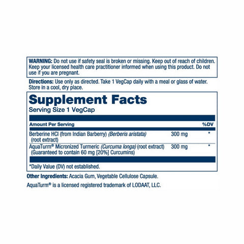 Solaray, Berberine & Curcumin, 600 mg, 60 Veg Caps