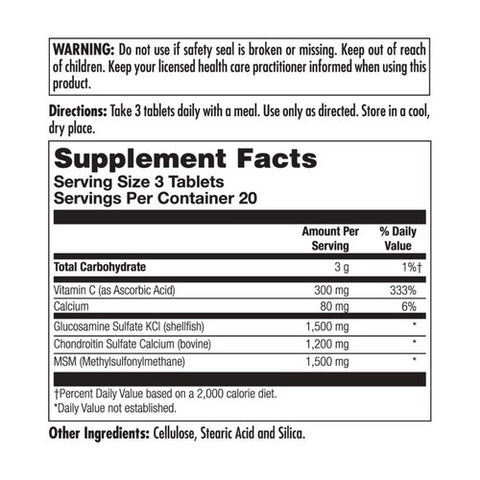 Kal, Glucosamine Chondroitin MSM, 90 Tabs