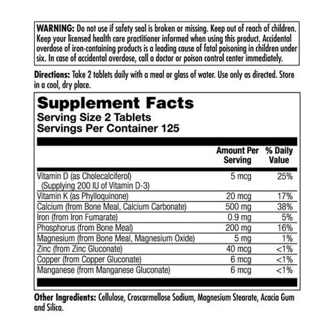 Kal, Bone Meal, 250 Tabs