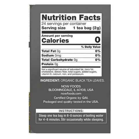 Now Foods, Boldly Black Tea Organic, 25 Bags