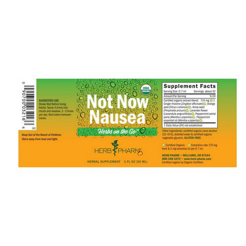 Herb Pharm, Herbs on The Go Not Now Nausea, 1 Oz
